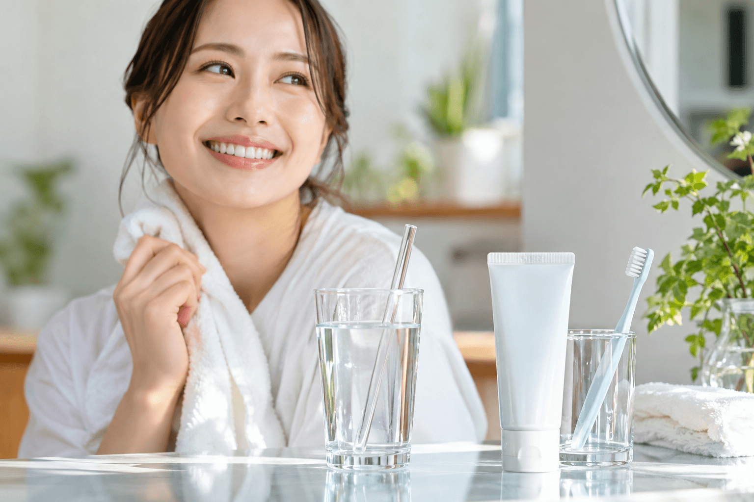 ホワイトニング後の白さを長持ちさせるケアのイメージ